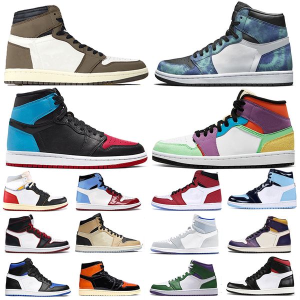 new high travis scott 1 1s mens basketball shoes fearless banned black toe yellow gym red unc tie dye sport sneakers, White;red
new high travis scott 1 1s mens basketball shoes fearless banned black toe yellow gym red unc tie dye sport sneakers, White;red