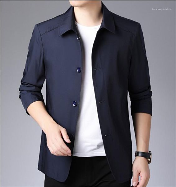 clothing mens designer solid color jackets long sleeve mens outerwear lapel neck button fashion pocket slim man, Black;brown 
clothing mens designer solid color jackets long sleeve mens outerwear lapel neck button fashion pocket slim man, Black;brown