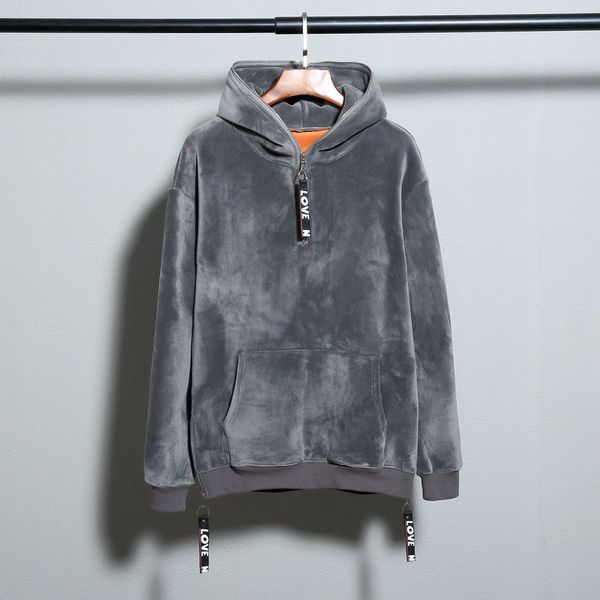 winter gold velvet plus cashmere thicken good quality hip hop hoodies with fleece warm mens hoodie sweatshirt solid pullover, Black
winter gold velvet plus cashmere thicken good quality hip hop hoodies with fleece warm mens hoodie sweatshirt solid pullover, Black