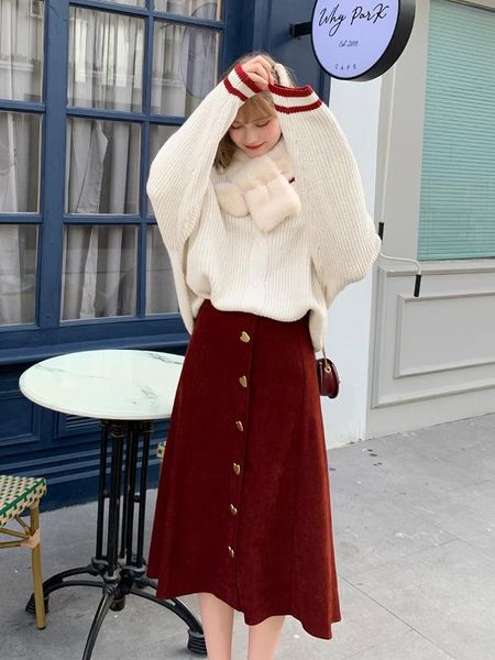 high waist women long skirts harajuku a line ladies skirt vintage spring autumn single breasted bottom, Black
high waist women long skirts harajuku a line ladies skirt vintage spring autumn single breasted bottom, Black
