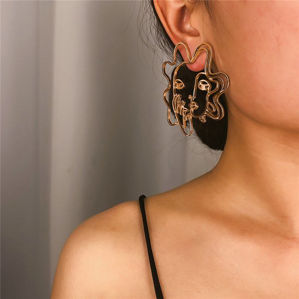 10pcs/lot street hollow out human face earring europe geometric women figure charm jewelry gold alloy stud earrings ornament wholesale, Golden;silver
10pcs/lot street hollow out human face earring europe geometric women figure charm jewelry gold alloy stud earrings ornament wholesale, Golden;silver