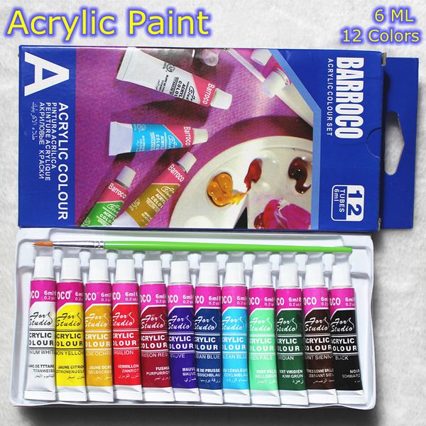 6ml 12colors professional acrylic paints set hand painted wall painting textile paint brightly colored art supplies brush
6ml 12colors professional acrylic paints set hand painted wall painting textile paint brightly colored art supplies brush