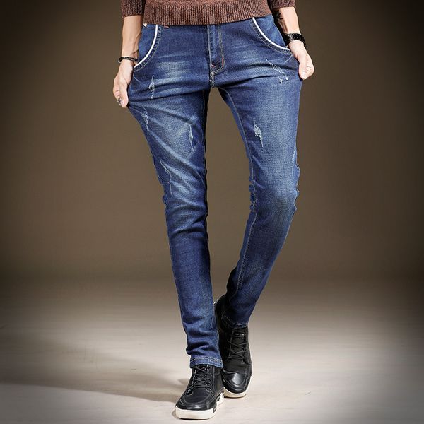 men's jeans 2021 classic elastic skinny solid color denim jean male smart casual black blue slim fit pants brand clothes
men's jeans 2021 classic elastic skinny solid color denim jean male smart casual black blue slim fit pants brand clothes