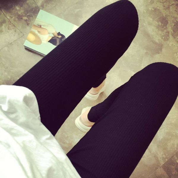 autumn winter leggings women high waist fitness leggings slim acrylic ninth pants thin leggings, Black
autumn winter leggings women high waist fitness leggings slim acrylic ninth pants thin leggings, Black