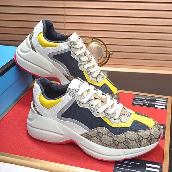 men sports shoes lace -up sneakers plus size chaussures mens rhyton sneaker luxury style zapatos de hombre new arrival with box, Black
men sports shoes lace -up sneakers plus size chaussures mens rhyton sneaker luxury style zapatos de hombre new arrival with box, Black