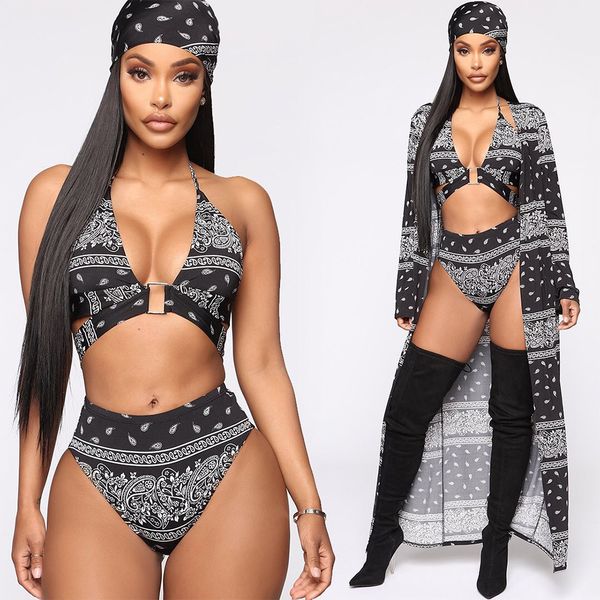 2020 women's swimwear sh7167 european and american fashion casual women's printed swimsuit four-piece suit, White;black
2020 women's swimwear sh7167 european and american fashion casual women's printed swimsuit four-piece suit, White;black