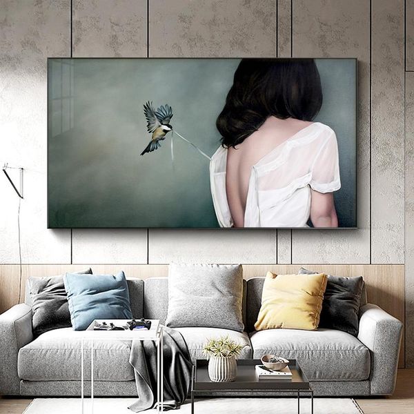 Healing Beauty Figures Back View Birds Canvas Art Painting for Living Room Home Decor (No Frame)
Healing Beauty Figures Back View Birds Canvas Art Painting for Living Room Home Decor (No Frame)