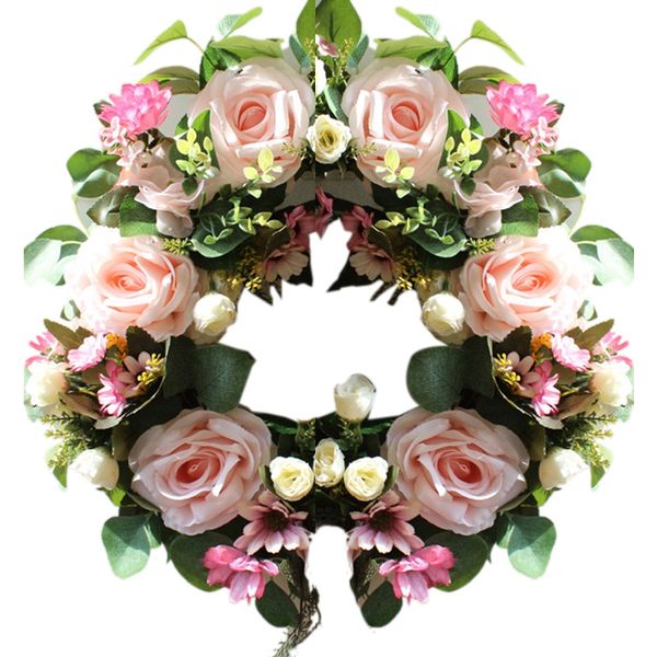 decoration wreath artificial light pink roses floral loop home door hanging decor flowers garland
decoration wreath artificial light pink roses floral loop home door hanging decor flowers garland