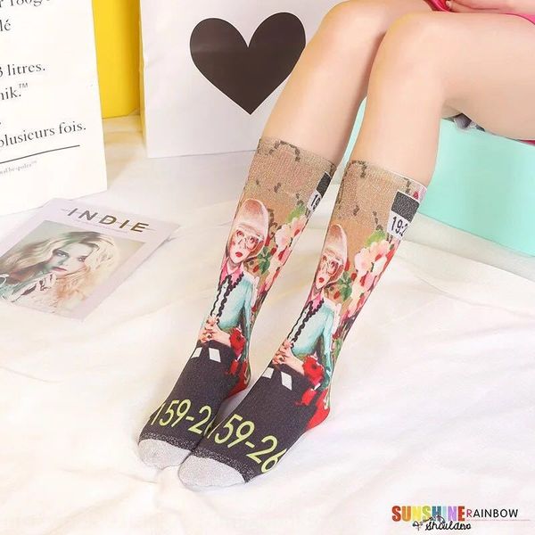 women's high fashion personalized graffiti versatile stockings 3d colored printing women's stockings and and socks socks, Pink;yellow 
women's high fashion personalized graffiti versatile stockings 3d colored printing women's stockings and and socks socks, Pink;yellow