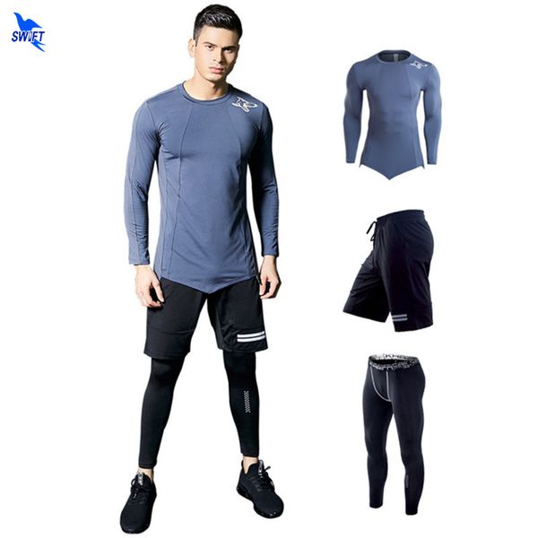 3 pcs спортивный костюм мужчины с длинным рукавом запуск наборы quick dry баскетбол gym беговая спортивная compression йога фитнес набор оде, Black;blue
3 pcs спортивный костюм мужчины с длинным рукавом запуск наборы quick dry баскетбол gym беговая спортивная compression йога фитнес набор оде, Black;blue