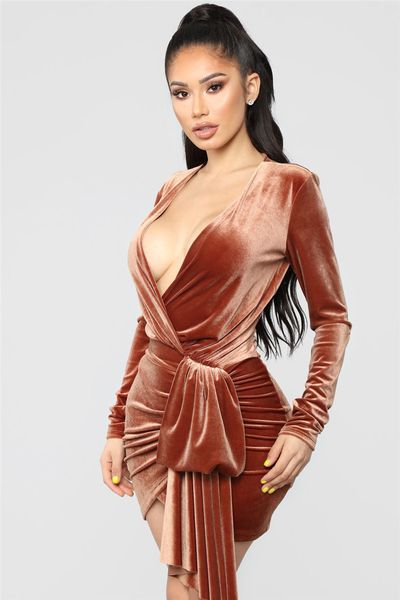 women dresses fashion velour asymmetrical dress with sashes casual narural color long sleeve dresses women designer clothes, Black;gray
women dresses fashion velour asymmetrical dress with sashes casual narural color long sleeve dresses women designer clothes, Black;gray