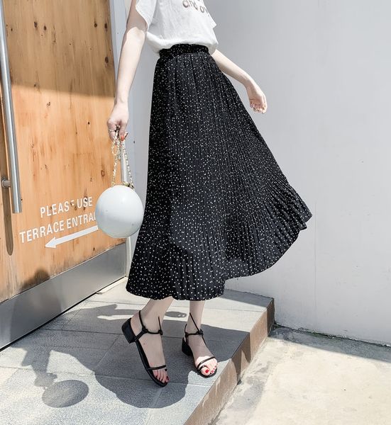 2020 new women's korean style loose women's polka dot loose for women skirts mid-length elegant fairy skirt pleated skirt, Black
2020 new women's korean style loose women's polka dot loose for women skirts mid-length elegant fairy skirt pleated skirt, Black