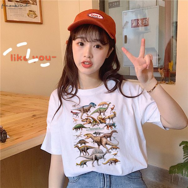 summer new female dinosaur letter print cartoon large size short sleeve fun harajuku hip hop short ulzzang spoof tees shirt, White
summer new female dinosaur letter print cartoon large size short sleeve fun harajuku hip hop short ulzzang spoof tees shirt, White