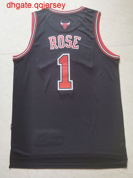 2020 men's derrick rose #1black jersey, Gray