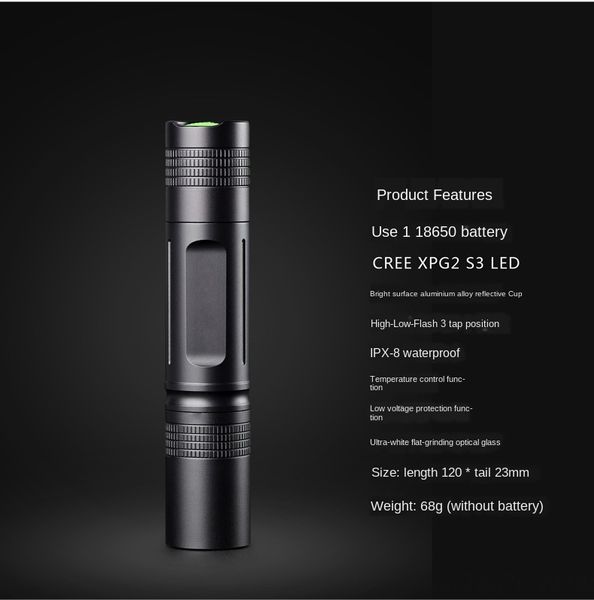 outdoor camping strong ip7 waterproof rechargeable flashlight led gift high-end flashlight lamp 
outdoor camping strong ip7 waterproof rechargeable flashlight led gift high-end flashlight lamp