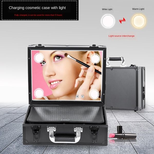 professional portable cosmetic case with light large capacity embroidery makeup nail case rechargeable toolbox tool toolbox, White
professional portable cosmetic case with light large capacity embroidery makeup nail case rechargeable toolbox tool toolbox, White