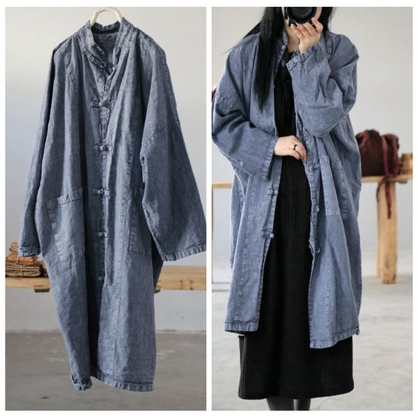 women retro linen long coat outerwear ladies vintage thick flax autumn spring overcoat trench coat 2020 female chinese, Tan;black
women retro linen long coat outerwear ladies vintage thick flax autumn spring overcoat trench coat 2020 female chinese, Tan;black
