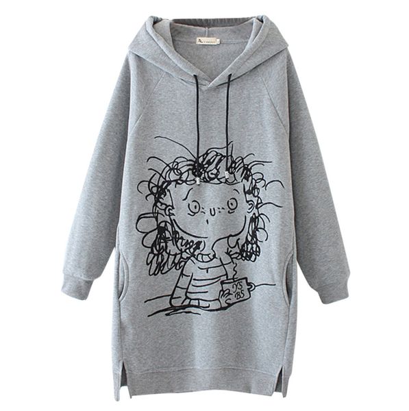 women long hoodie sweatshirt pullover cartoon print long sleeve splited pockets sweatshirt hoody pullovers dress sudadera mujer 201105, Black
women long hoodie sweatshirt pullover cartoon print long sleeve splited pockets sweatshirt hoody pullovers dress sudadera mujer 201105, Black