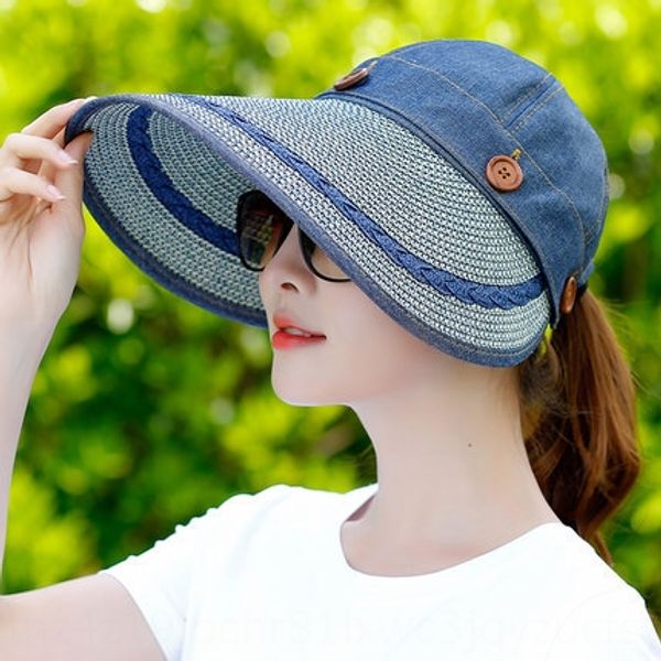 sun female summer sunscreen foldable outdoor cycling beach large bicycle straw eaves uv-proof straw hat sun hat, Blue;gray
sun female summer sunscreen foldable outdoor cycling beach large bicycle straw eaves uv-proof straw hat sun hat, Blue;gray
