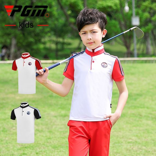 pgm golf clothes children golf short sleeve shirt and teenagers summer breathable fabric stand collar short sleeve, Black;red
pgm golf clothes children golf short sleeve shirt and teenagers summer breathable fabric stand collar short sleeve, Black;red