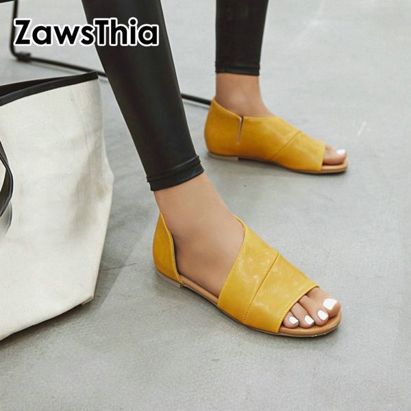 sandals zawsthia 2021 summer pu open toe yellow black brown casual flats woman shoes slip-on women flat big size 36-45
sandals zawsthia 2021 summer pu open toe yellow black brown casual flats woman shoes slip-on women flat big size 36-45