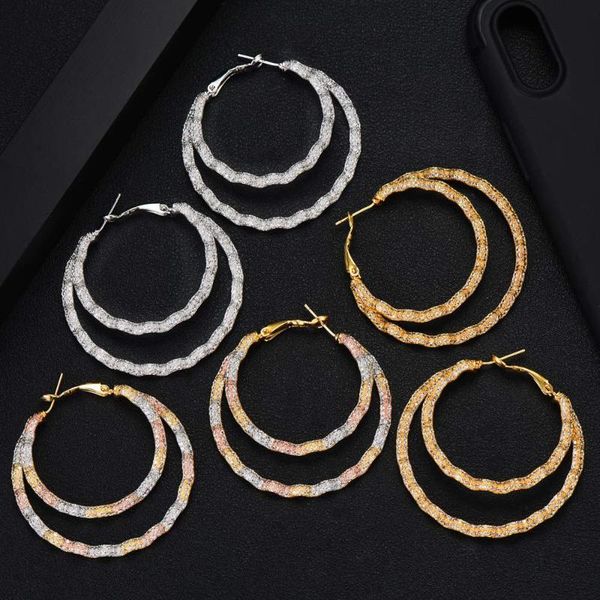 godki luxury double layer clouds hoop earrings for women 3 tone color copper women pave setting jewelry, Golden;silver
godki luxury double layer clouds hoop earrings for women 3 tone color copper women pave setting jewelry, Golden;silver