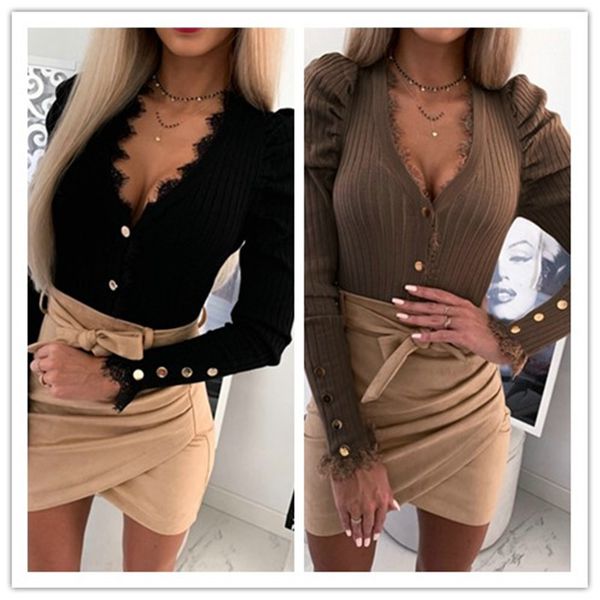 женщина одежда 2020 весна sexy lace bodycon с длинным рукавом женщин рубашка мода кнопка solid v-образным вырезом женские топы футболки, Black;gray
женщина одежда 2020 весна sexy lace bodycon с длинным рукавом женщин рубашка мода кнопка solid v-образным вырезом женские топы футболки, Black;gray
