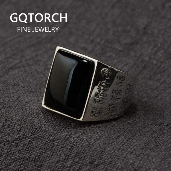 real 925 sterling silver mens rings engraved different notation of chinese words blessing natural onyx stone boyfriend gift, Golden;silver
real 925 sterling silver mens rings engraved different notation of chinese words blessing natural onyx stone boyfriend gift, Golden;silver