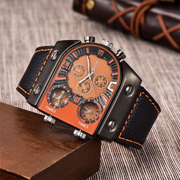 oulm luxury men watch leather wrist watch for man three time zone watches clock male sport quartz montre homme, Slivery;brown
oulm luxury men watch leather wrist watch for man three time zone watches clock male sport quartz montre homme, Slivery;brown