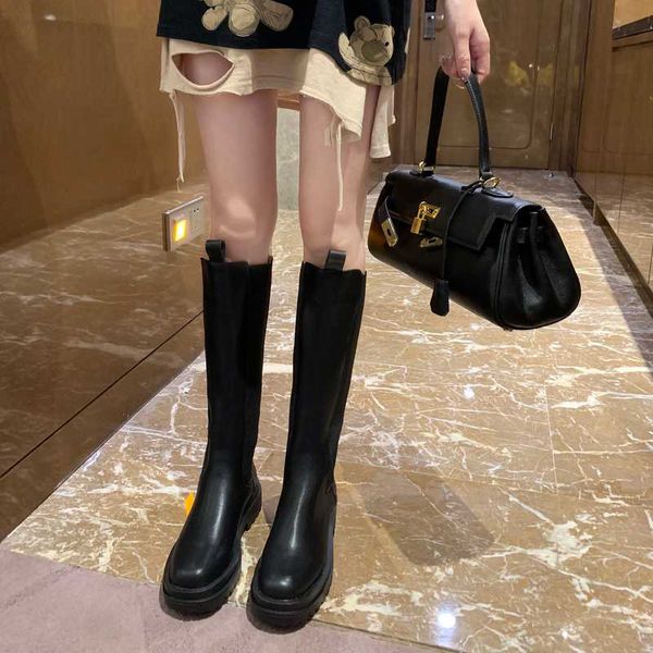 shoes women's leather boots thigh high heels high round toe booties ladies luxury designer over-the-knee, Black
shoes women's leather boots thigh high heels high round toe booties ladies luxury designer over-the-knee, Black