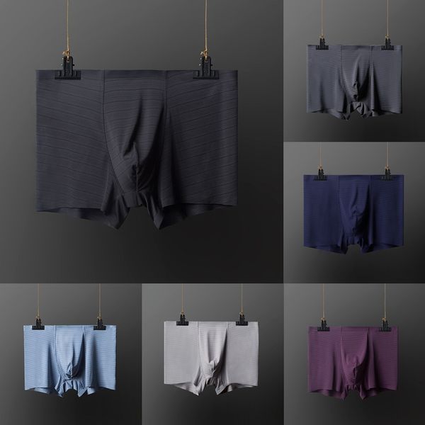 summer new business underwear shorts silk ice silk seamless men's underwear striped unprinted boxer thin boxer shorts, Black;white
summer new business underwear shorts silk ice silk seamless men's underwear striped unprinted boxer thin boxer shorts, Black;white