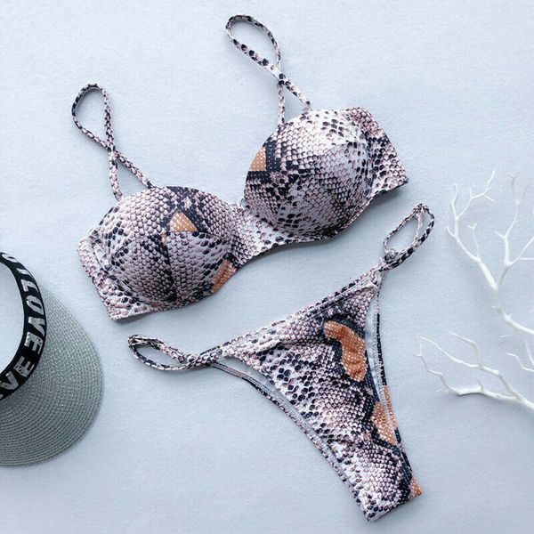 women snakeskin push up bikini set padded bra g string swimwear bathing suits tankinis female swimsuits beachwear bikinis, White;black
women snakeskin push up bikini set padded bra g string swimwear bathing suits tankinis female swimsuits beachwear bikinis, White;black