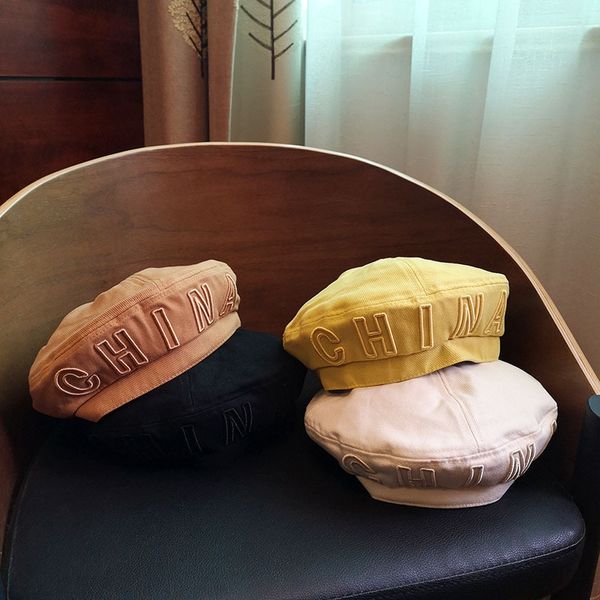 female korean style all-match english embroidery painter's beret beret summer pumpkin hat season painter hat female, Blue;gray
female korean style all-match english embroidery painter's beret beret summer pumpkin hat season painter hat female, Blue;gray