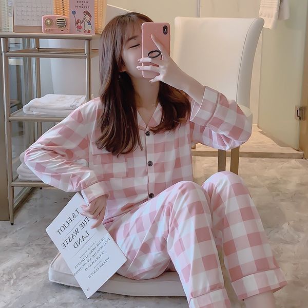 autumn cartoon duckling gray plaid long sleeve women autumn cute cartoon home pajamas pajamas wear two-piece set, Blue;red
autumn cartoon duckling gray plaid long sleeve women autumn cute cartoon home pajamas pajamas wear two-piece set, Blue;red