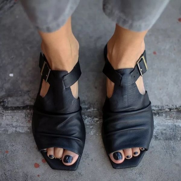 summer women flats sandals pu leather buckle strap beach shoes ladies black square open toe roman sandals big size zapatos mujer
summer women flats sandals pu leather buckle strap beach shoes ladies black square open toe roman sandals big size zapatos mujer