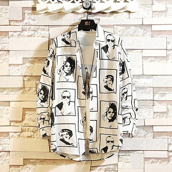men's dress shirt harajuku style autumn cartoon characters print loose lapel long sleeve hawaiian shirt plus size, White;black
men's dress shirt harajuku style autumn cartoon characters print loose lapel long sleeve hawaiian shirt plus size, White;black