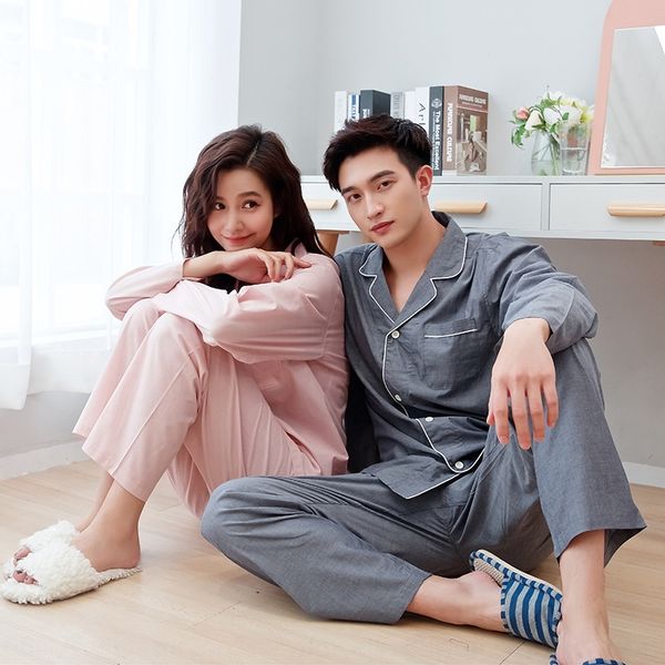 good products with pure cotton pajamas without print wind autumn men's and women's non-side home clothes set sewing home clothes s, Blue;red
good products with pure cotton pajamas without print wind autumn men's and women's non-side home clothes set sewing home clothes s, Blue;red