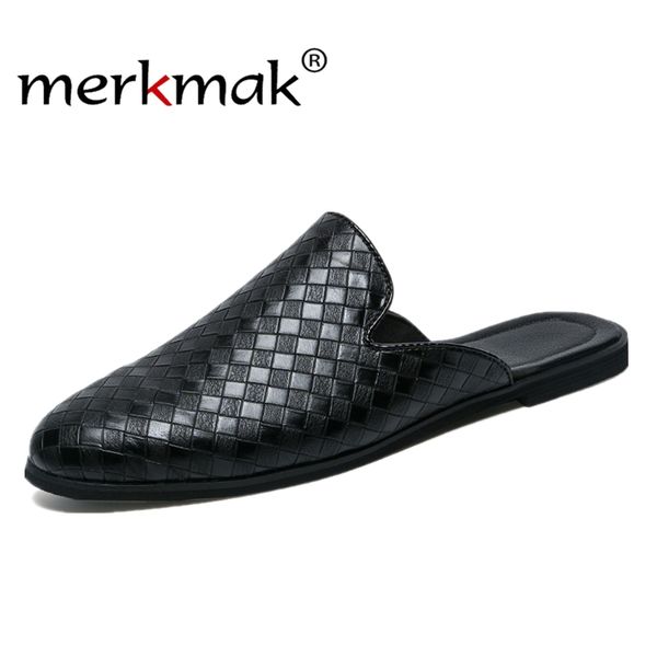 merkmak fashion business men loafers pu leather slippers weaving breathable for man outdoor lightweight men half shoes, Black
merkmak fashion business men loafers pu leather slippers weaving breathable for man outdoor lightweight men half shoes, Black
