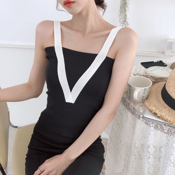 summer women knitting solid cropped camis sleeveless tee shirts girls tank knitwear patchwork v straps girls, White
summer women knitting solid cropped camis sleeveless tee shirts girls tank knitwear patchwork v straps girls, White