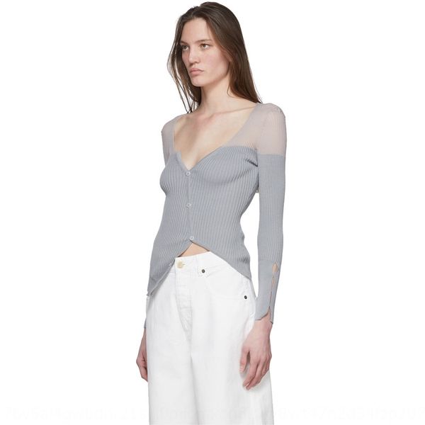 ak6sp 2020 catwalk designer v-neck half-perspective gray stitching cardigan for women 2020 knitwear catwalk designer v-neck half-p, White
ak6sp 2020 catwalk designer v-neck half-perspective gray stitching cardigan for women 2020 knitwear catwalk designer v-neck half-p, White