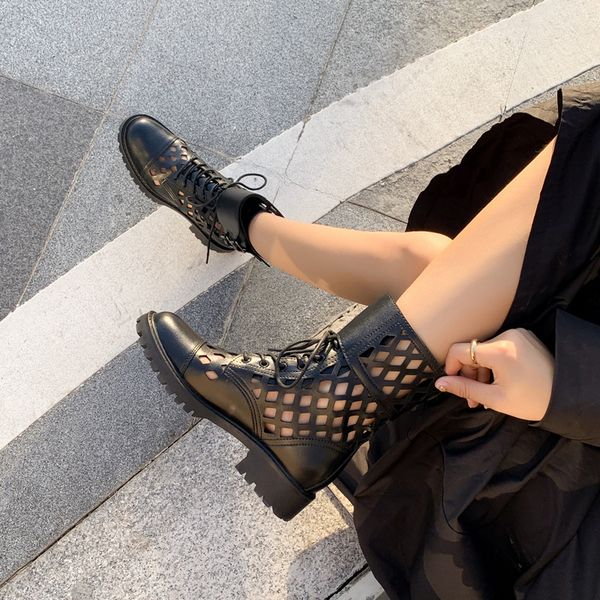 women's boots summer thin breathable all-match sandal boots 2020 new style hollow roman ankle -159-1, Black
women's boots summer thin breathable all-match sandal boots 2020 new style hollow roman ankle -159-1, Black