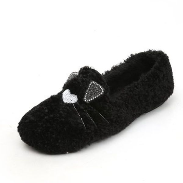 2020 autumn and winter cartoon plush warm single shoes female casual wild plus velvet plus size flat shoes, Black
2020 autumn and winter cartoon plush warm single shoes female casual wild plus velvet plus size flat shoes, Black