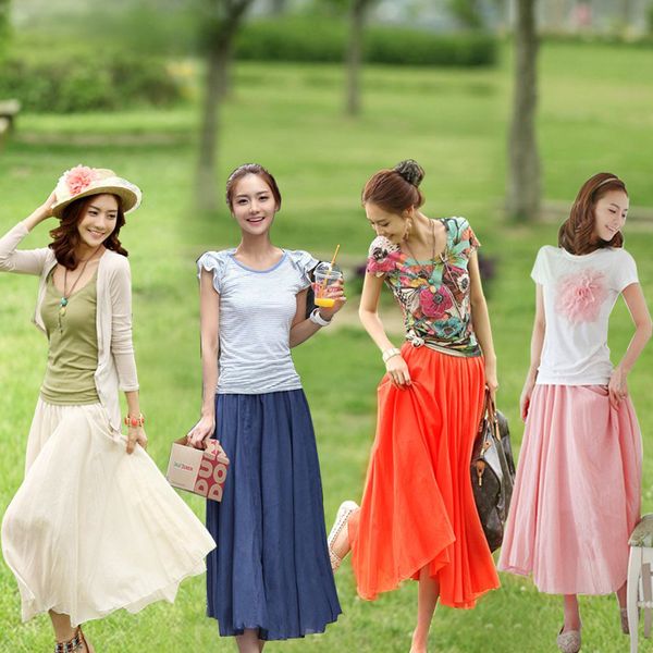 2020 women skirts women linen cotton summer skirts elastic waist pleated maxi beach boho vintage long faldas saia, Black
2020 women skirts women linen cotton summer skirts elastic waist pleated maxi beach boho vintage long faldas saia, Black