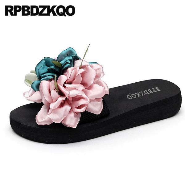 women low wedge flower flatforms chinese plus size slides ladies slipper big sandals summer beach large designer high heel shoes, Black
women low wedge flower flatforms chinese plus size slides ladies slipper big sandals summer beach large designer high heel shoes, Black
