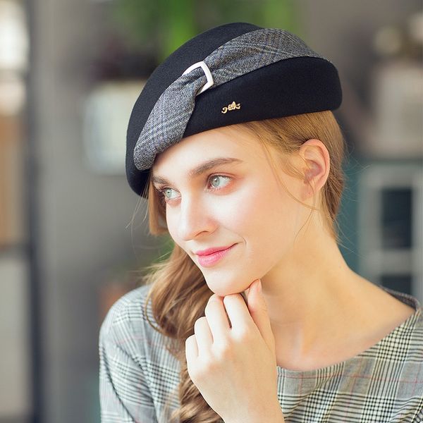season new female british all-match plaid painter beret woolen octagonal korean casual painter hat beret hat, Blue;gray
season new female british all-match plaid painter beret woolen octagonal korean casual painter hat beret hat, Blue;gray