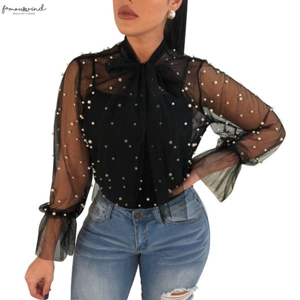 summer nail polka dot bead transparent fashion long sleeve women shirt blouse lace flare sleeve polka dot lady blouse bow collar, White
summer nail polka dot bead transparent fashion long sleeve women shirt blouse lace flare sleeve polka dot lady blouse bow collar, White