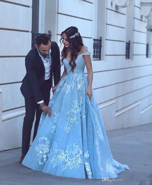 elegant off shoulder prom dresses 2020 arabic new modest lace baby blue appliques a line formal quinceanera gowns special occasion dress 16, Blue;red
elegant off shoulder prom dresses 2020 arabic new modest lace baby blue appliques a line formal quinceanera gowns special occasion dress 16, Blue;red