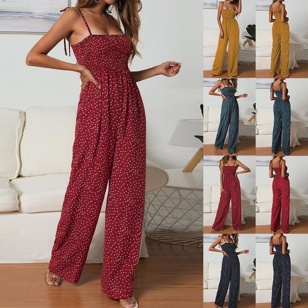 women's jumpsuits & rompers women summer jumpsuit polka dot high waist boho spaghetti strap wide leg pants, Black;white
women's jumpsuits & rompers women summer jumpsuit polka dot high waist boho spaghetti strap wide leg pants, Black;white