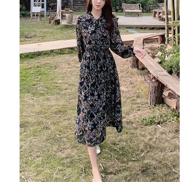 long sleeve 3xl plus size spring and autumn print dress bow loose dress bohemian vacation midi, Black;gray
long sleeve 3xl plus size spring and autumn print dress bow loose dress bohemian vacation midi, Black;gray