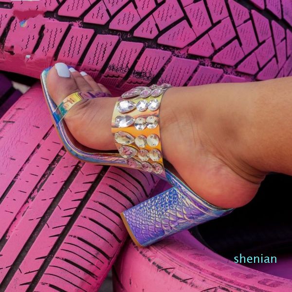 with box luxury shinny crystal beading rhinestone sandals block heel mules women designer heel slides, Black
with box luxury shinny crystal beading rhinestone sandals block heel mules women designer heel slides, Black